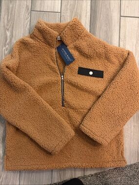 Anna-Kaci Women's Plush Sherpa Pullover Hoodie - Camel